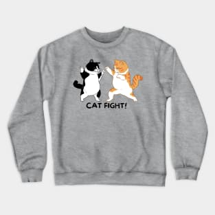 Funny Cat Fight Crewneck Sweatshirt